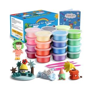 NEW Air Dry Clay Modeling Kit 24 Color Set with Sculpting Tools